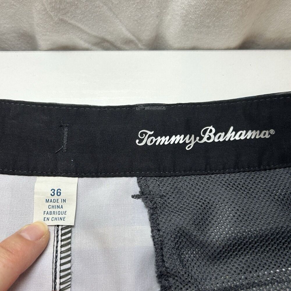 Tommy Bahama Shorts Mens 36 Gray Island Active Hybrid Gingham Check Drawstring - Picture 2 of 10